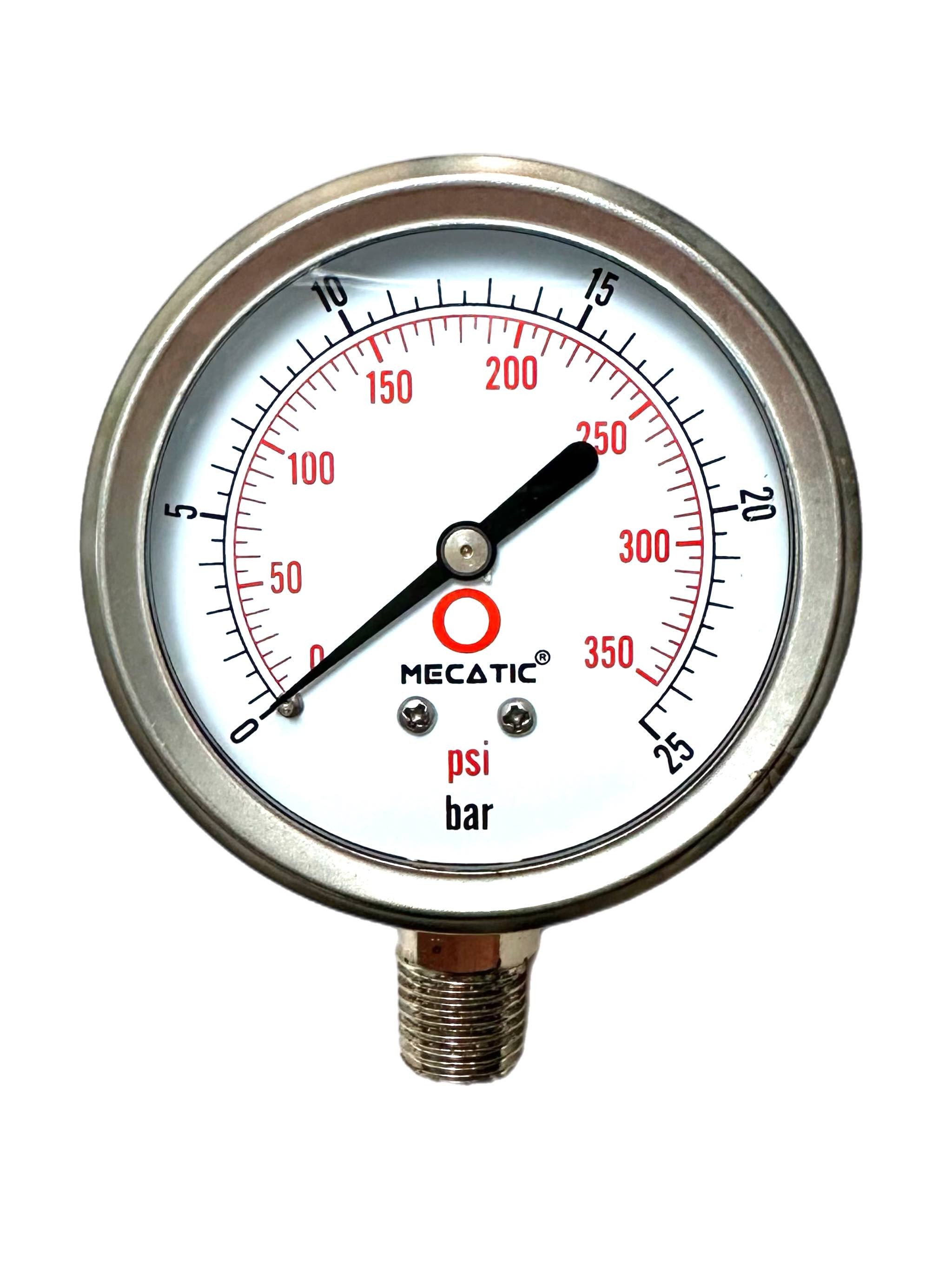 Pressure gauge 0-25 bar 1/4" radial