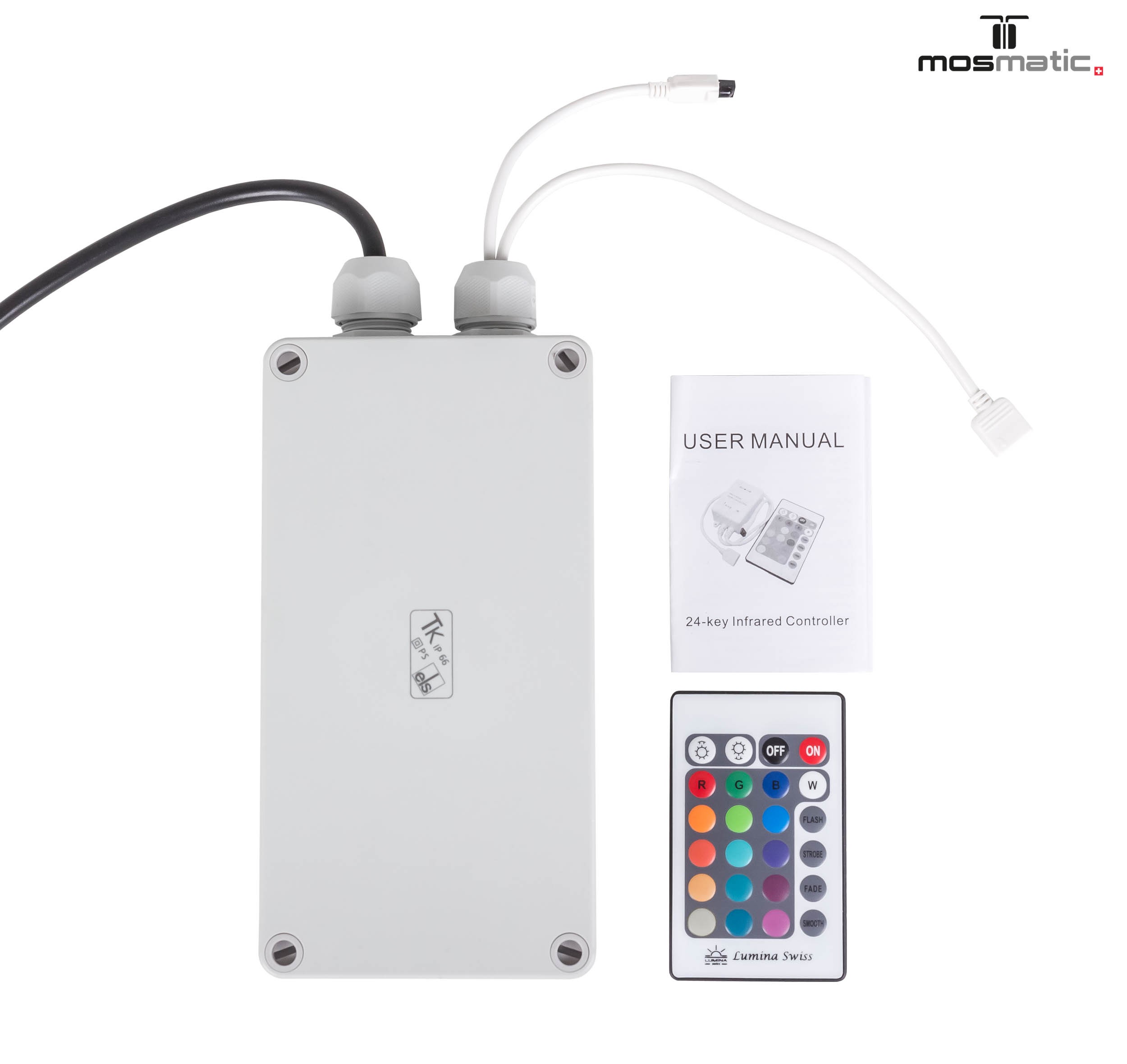 Caja control para brazo con led